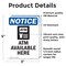 Signmission Atm Available Here Sign With Symbol, 3.5 in W x Rectangle, Vinyl Decal OS-2PACK-NS-D-35-V-10180 - alternate 4